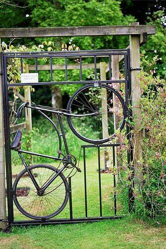 New #garden gate with old bicycle