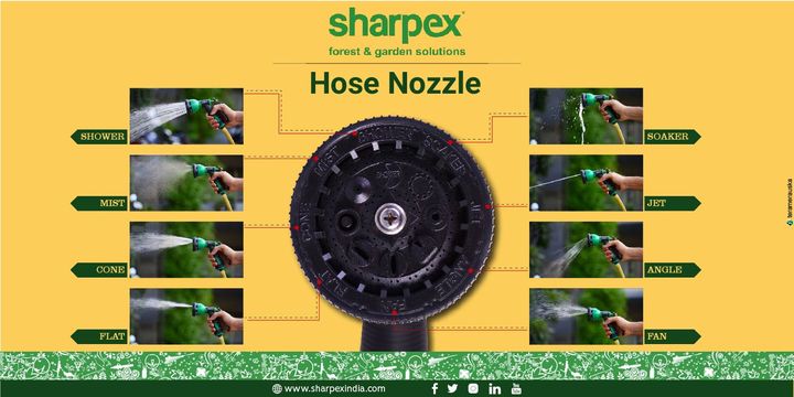 8 watering patterns  |  Comfort grip for easy use  |  Locking clip holds nozzle on for continuous watering.

https://amzn.to/2Ksdp43
https://bit.ly/2Nm5oOQ

#Gardening #sharpexindia #sharpex #Jet #Soaker #Shower #Mist #Cone #Flat #Fan #Angle #gardeningproducts #Simplygardenspares #Selfpropelledlawnmower #gardenstorage #Growwithgarden