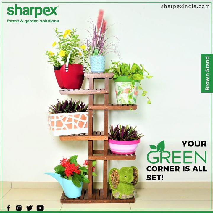 If you too love adorning your home corners with pots & plants, then #BrownStand is the good-to-go pick for you!

#Stand #GardenDecor #Gardenspaces #Greengarden #Gardening #GardenLovers #Passionforgardening #Garden #GorgeousGreens #GardeningTools #ModernGardeningTools #GardeningProducts #GardenProduct #Sharpex #SharpexIndia