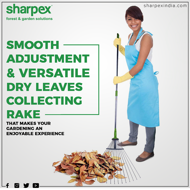 Smooth Handle helps easy adjustment of garden rake head in seconds and makes long-time gardening an enjoyable experience.

#Gardenspaces #Greengarden #Gardening #GardenLovers #Passionforgardening #Garden #GorgeousGreens #GardeningTools #ModernGardeningTools #GardeningProducts #GardenProduct #Sharpex #SharpexIndia