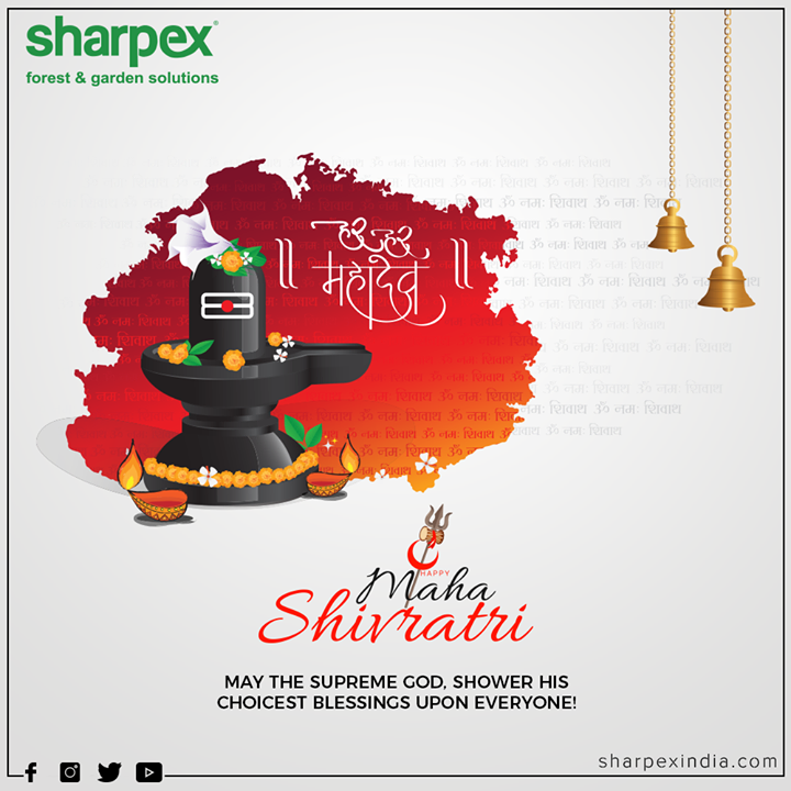 May the supreme God, shower his choicest blessings upon everyone!

#Shivratri #Shivratri2020 #LordShiva #Shiva #MahaShivratri2020 #HarHarMahadev #महाशिवरात्रि #GardeningTools #ModernGardeningTools #GardeningProducts #GardenProduct #Sharpex #SharpexIndia