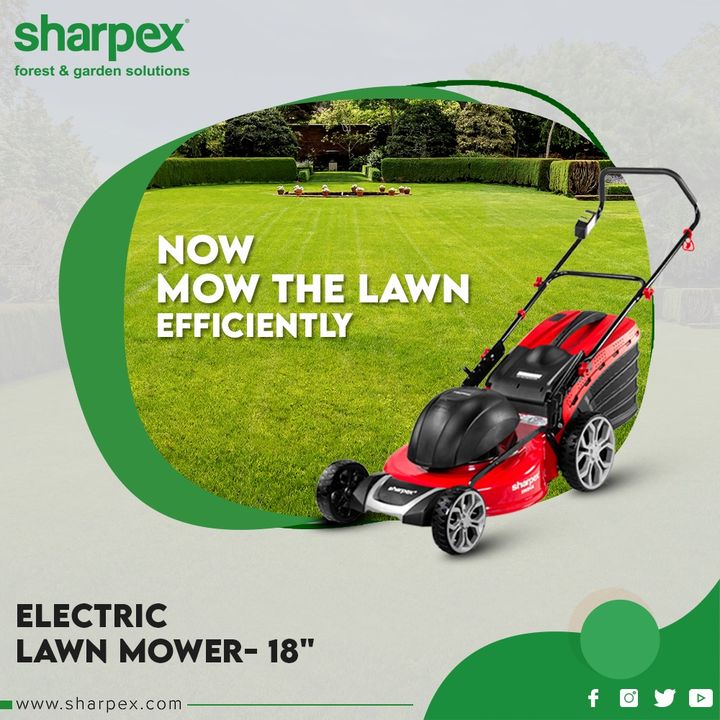 Now mow the lawn efficiently with the Electric lawn mower-18
