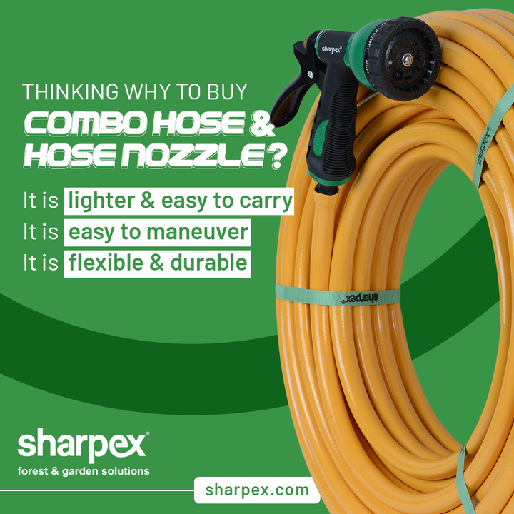 Hello gardeners & plant lovers; are you thinking how to offer some special care to your lawn and outdoor plants this Summer?

If yes, then make sure to water them right. Bring home the combo of hose & hose nozzle that's easier to carry, easy to maneuver and flexible to use from Sharpex Gardening And Community.

#GardeningAccessories #GardeningTools #ModernGardeningTools #GardeningProducts #GardenProducts #Sharpex #SharpexIndia