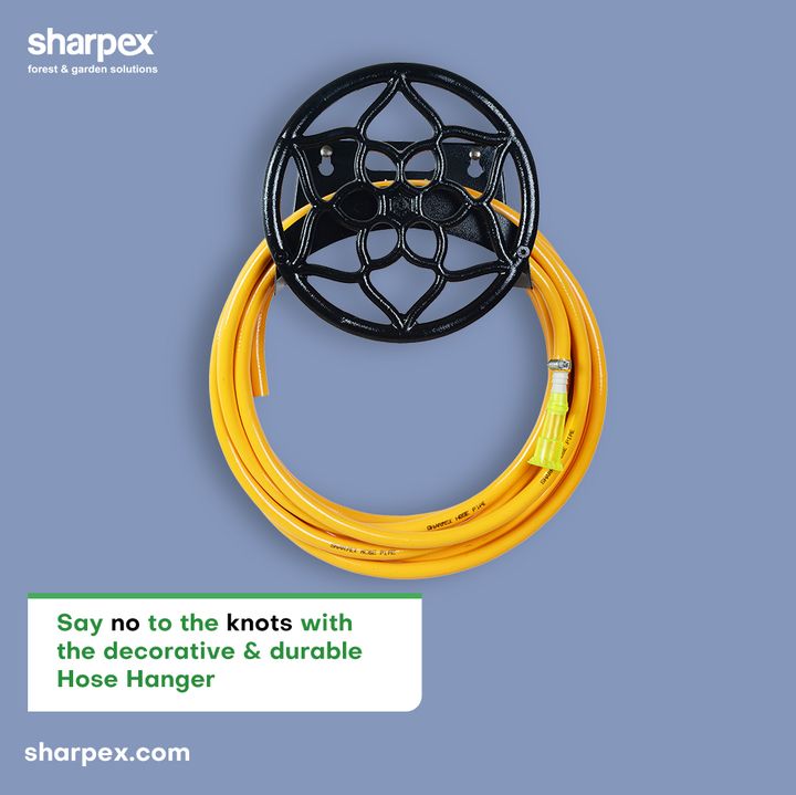 Say no to the knots with the decorative and durable hose hanger.

Say yes to the contemporary gardening accessories from Sharpex Gardening And Community.

#GardeningAccessories #GardeningTools #ModernGardeningTools #GardeningProducts #GardenProducts #Sharpex #SharpexIndia