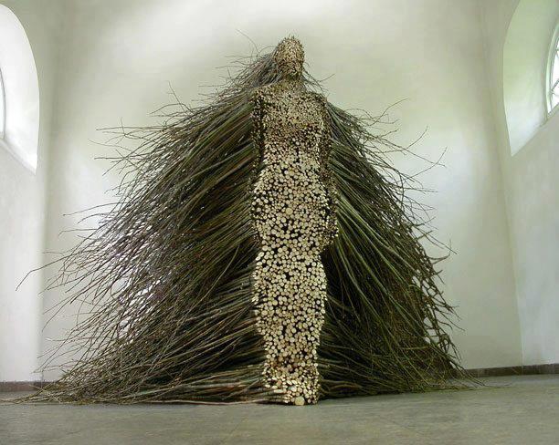 Stillness in motion, locally reclaimed willow branches and wire sculpture by Olga Ziemska Studio.