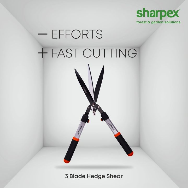 Equipped with razor-sharp blades for seamless cutting and high-quality fibre grips for superior hold - this 3 Blade Hedge Shear by Sharpex is a perfect choice for your gardening needs. Subtract the efforts and improve the speed of cutting with this high-quality product by Sharpex. Visit www.sharpex.com to buy this product today.

#sharpex #lovegardening #gardeingenthusiastsinindia #sharpex3bladehedgesheer #gardendecor #gardentool #highqualityproduct #sharpexindia
