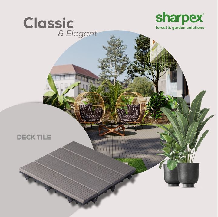 Be it your patio or garden exterior, if you are looking for a complete makeover of your space then Sharpex Deck tiles are here to help you. Easy to install and easy to clean, these deck tiles can bring a classic and elegant look to your floorings. Wish to know more about this product? Visit us at www.sharpex.com  and explore a series of garden deco tiles to choose from.  

#sharpexdecktile #sharpexindia #Sharpex #explore #gardendecor #gardening #decor #tiles #easytoinstall #gardentiles