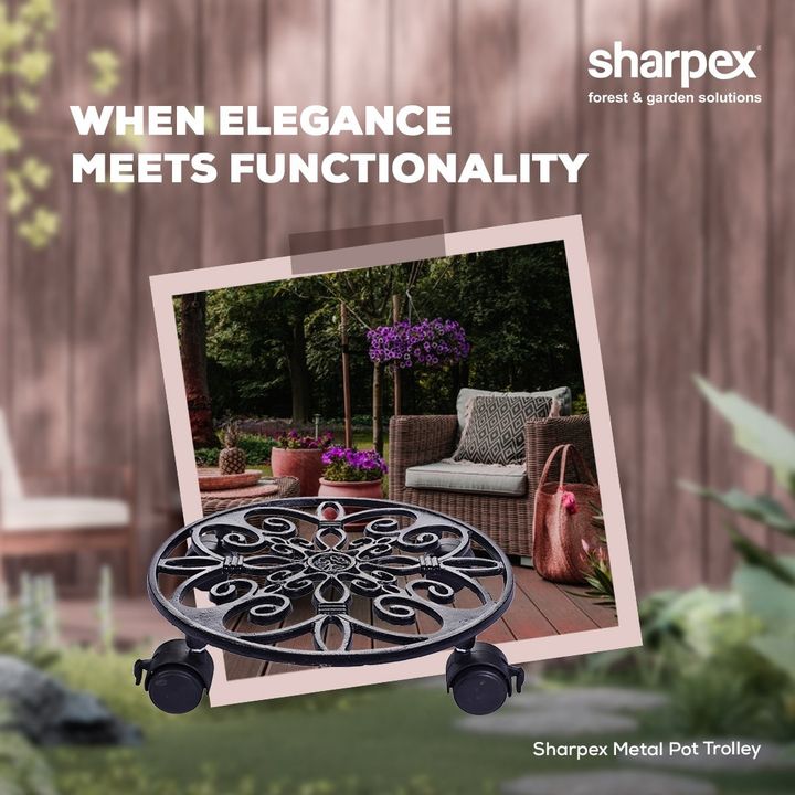 Sharpex metal pot trolly is a unique blend of elegance & functionality. With this product, you can now place your favourite plants in your garden, patios & balconies whenever you want. Move your plants with just a slight push and arrange them whenever you want. Visit www.sharpex.com today and order this product to upgrade your gardening setup.  

#sharpex #sharpexcommunity #gardening #lovegardening #sharpexmetalpottrolly #styleyourplants #gardeningtools #gardendecor #sharpexindia