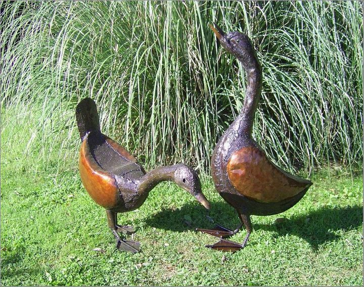 Geese garden sculpture!  #gardensculpture