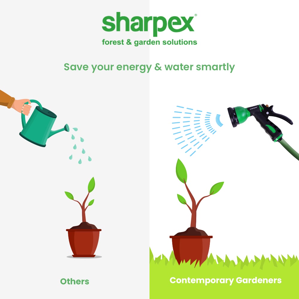 Whether it is about gardening or watering your plants; you need to replace the hardwork smartly. 

Save your energy and let the everyday watering ritual be a more comfortable one by bringing home the hose pipe from Sharpex Gardening And Community.

#JoyOfGardening #GardeningAccessories #GardeningTools #ModernGardeningTools #GardeningProducts #GardenProducts #Sharpex #SharpexIndia
