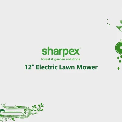 Presenting the New & Economical 12” Electric Lawn Mower from Sharpex.  #wearethelawnmowerpeople