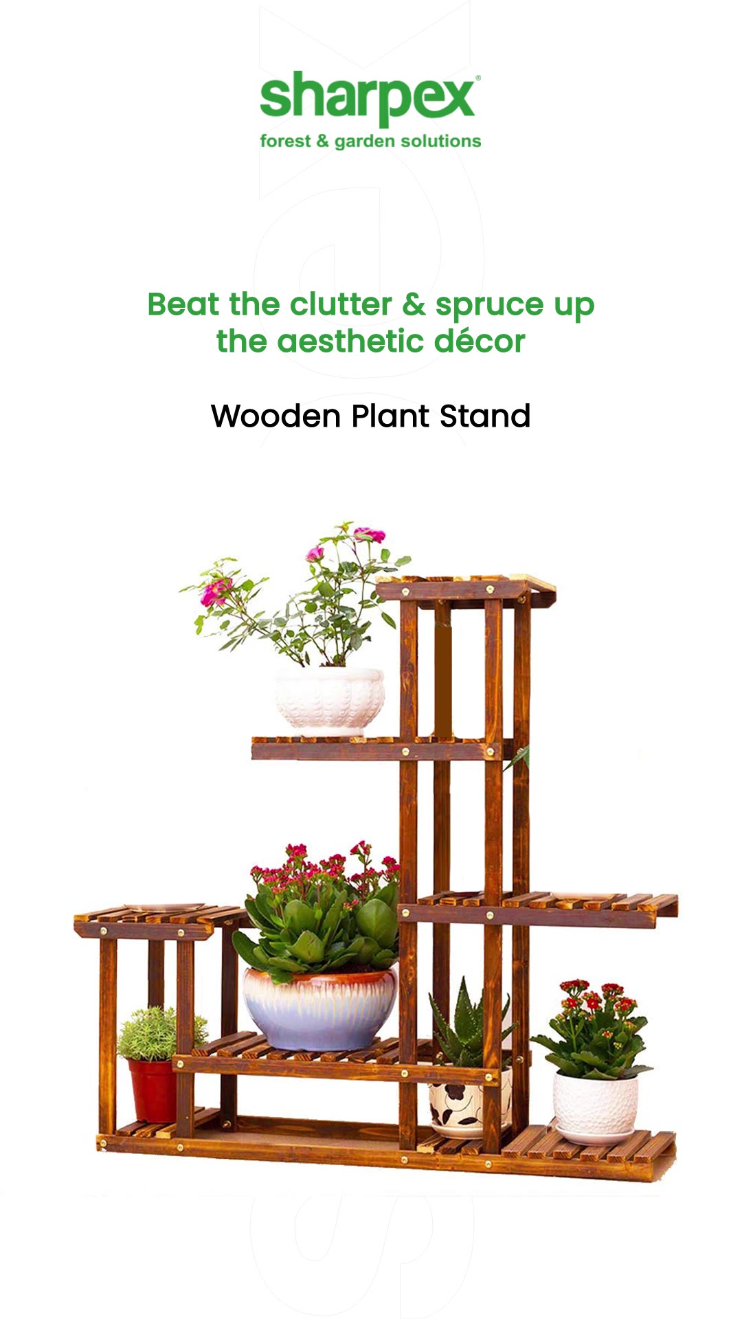 Beat the clutter & spruce up the aesthetic décor.

Bring home the wonderful wooden plant stand!

#WoodenPlantStand #Reels #ReelsOfInstagram #ReelLovers #PlantDecor #GardeningAccessories #GardeningTools #ModernGardeningTools #GardeningProducts #GardenProducts #Sharpex #SharpexIndia